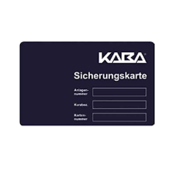 Ersatzsicherungskarte für KABA  Schließungen